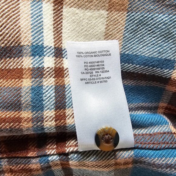Aritzia TNA Oversized Cotton Plaid Shirt - 2021 - Jorie WHS (Brown/Blue/White) - Picture 14 of 15